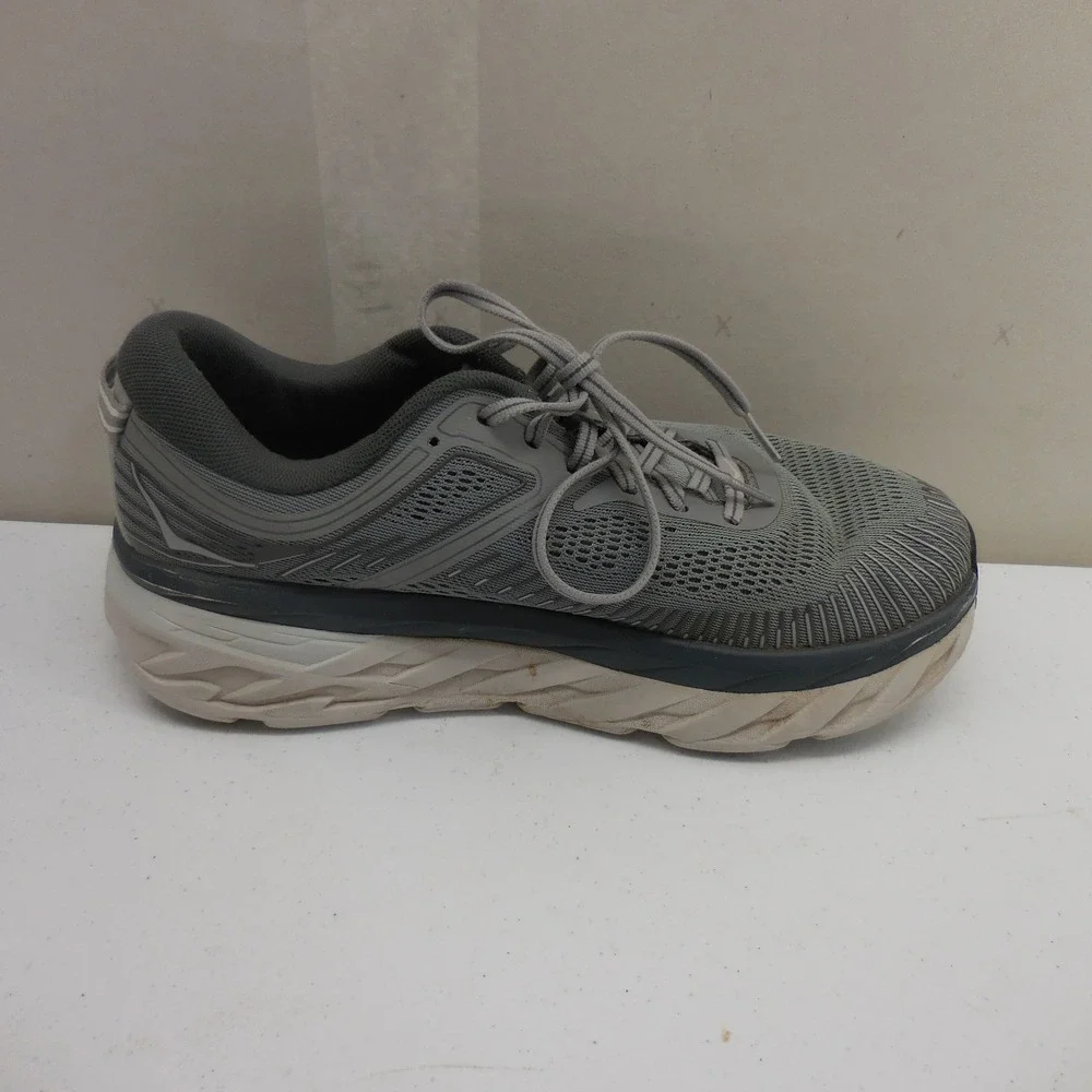 Hoka One One Bondi 7 Grey‎ Road Running Shoes Sneakers Mens Size 8.5E
